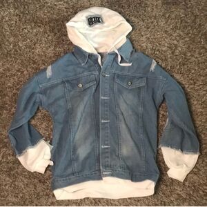 Naruto Anime Blue Denim Jacket with White Hoodie